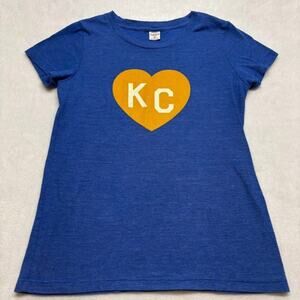 Charlie Hustle Gold Kansas City Heart Blue KC T-Shirt Youth Size 12